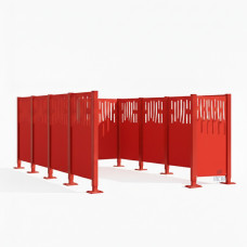 Mülltonnen Sichtschutz Venedig  aus Stahl – Komplettset (2960x2960 mm, Verkehrsrot)