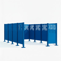 Venice Steel Garbage Can Privacy Screen - Complete Set (2960x2960 mm, Gentian Blue)