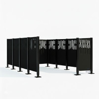 Garbage Bins Privacy Screen Venice in Steel – Complete Set (2960x2960 mm, Deep Black)