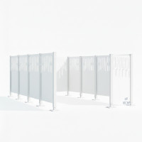 Venice Steel Waste Bin Screen – Complete Set (2960x2960 mm, Pure White)
