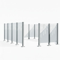 Waste Bin Privacy Screen Venice Steel – Complete Set (2960x3700 mm, Pure White)