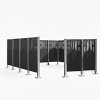 Trash Bin Privacy Screen Venice  made of Steel – Complete Set (2960x3700 mm, Procity Gray)