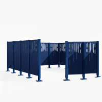 Garbage Bin Privacy Screen Venice in Steel – Complete Set (2960x3700 mm, Gentian Blue)