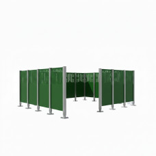 Mülltonnen Sichtschutz Venedig  aus Stahl – Komplettset (2960x4440 mm, Moosgrün)