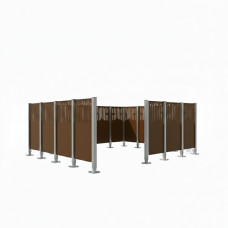 Mülltonnen Sichtschutz Venedig  aus Stahl – Komplettset (2960x4440 mm, Schokoladenbraun)