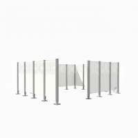 Garbage Bins Privacy Screen Venice in Steel – Complete Set (2960x4440 mm, Pure White)