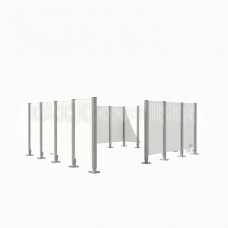 Mülltonnen Sichtschutz Venedig  aus Stahl – Komplettset (2960x4440 mm, Reinweiß)