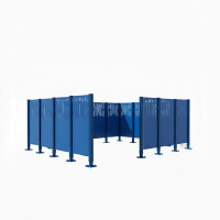 Mülltonnen Sichtschutz Venedig  aus Stahl – Komplettset (2960x4440 mm, Enzianblau)