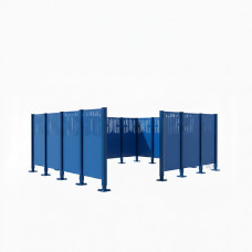 Mülltonnen Sichtschutz Venedig  aus Stahl – Komplettset (2960x4440 mm, Enzianblau)
