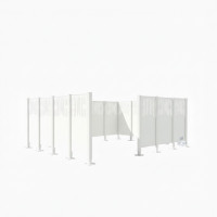 Garbage Bins Privacy Screen Venice in Steel – Complete Set (2960x4440 mm, Pure White)