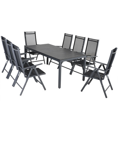 Garden Furniture Set 9-Pc. 8-Seater Alu WPC Bern