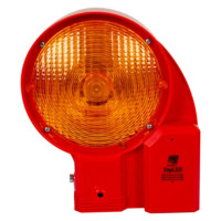 LED Warning Light Horizont | single-sided | Yellow | BASt-certified | Traffic Cone Light for Construction Sites