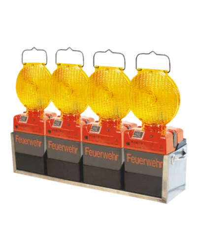Charging Box 4-fold | Euro-Blitz | Stainless Steel | 12/24V | LED Hazard Beacon