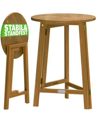 Gastro Stehtisch Akazie klappbar 80 Zentimeter