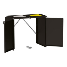 Mülltonnenbox Stahl 770L/240L | Ohne Rückwand | Struktur: Tiefschwarz | Obere Klappen: Grau-Gelb | abschließbar