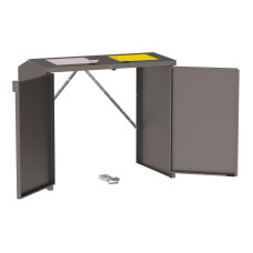 Steel Trash Can Enclosure 770L/240L | Without Back Wall | Finish: Procity Gray | Top Flaps: Gray Yellow | Lockable