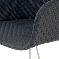 Gartenstuhl Monza Schwarz | Polyrattan | Edelstahl Fuesse