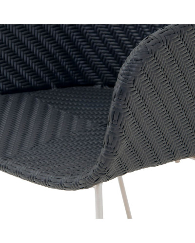 Gartenstühle Monza Schwarz Polyrattan