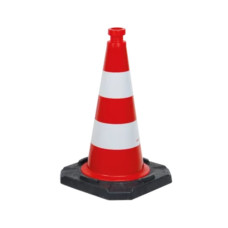 Traffic cones with heavy base (2,58 kg) | Horizont |Red | heavy-duty Polyethylene (PE) | Height 50 cm