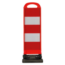 Folding Warning Sign Striped One-Sided RA2 Reflective Foil | Horizont | White | Red | Polyethylene (HD-PE) Premium | 45 cm