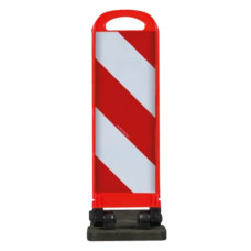 Folding Warning Sign Right/Left One-Sided RA2 Striped Film | Horizont |   |red | Polyethylene (HD-PE) Premium | 45 cm