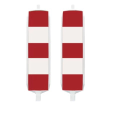 Barrier post crossbar | Striped RA2 | Horizont | White | Polyethylene (PE-HD) Premium | 30 cm