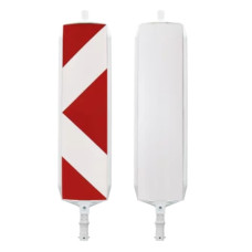 Safety bollard D-System | Left-sided RA2 arrow film | Horizont |   |white | Polyethylene (HD-PE) Premium | 30 cm