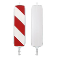 Safety bollard D-System | Right-side RA2 striped film | Horizont |   |white | Polyethylene (HD-PE) Premium | 30 cm