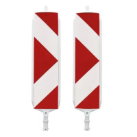 Safety post D-System | Right/right double-sided RA2 chevron film | Horizont |   |white | Polyethylene (HD-PE) Premium | 30 cm