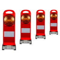 Warnleuchte FlashMax Synchro LED | Lauflicht | Roter Bakenkörper | Gelber Blitz | Stapelbar | 69 bpm |  BASt WL4 L8M/L8L | horizont