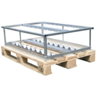 Transport box for folding barriers on Euro pallet | for 20 pieces | galvanized steel