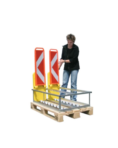 Transport box for folding barriers on Euro pallet | for 20 pieces