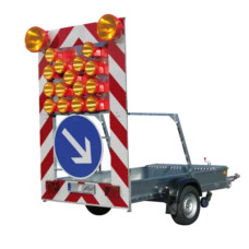 horizont Mobile Barrier Board FA 2 GL | divided light panel | BASt certified | two-axle | RSA