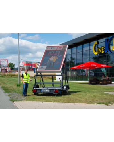 Horizont Event Table Lift+Rotate | Rotatable LED Advertising Board with Warning Light