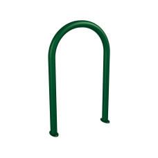 Bicycle Rack in Paper Clip Shape D 60 mm, 1 Bicycle, PROCITY: Metal - Moss Green, on Ground Plates.