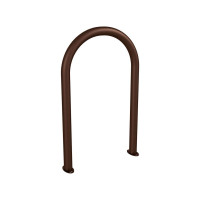 Bike Rack in Paper Clip Shape D 60 mm, 1 Bike, PROCITY: Metal - Chocolate Brown, on Base Plates.