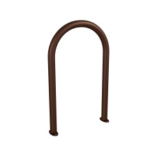 Bike Rack in Paper Clip Shape D 60 mm, 1 Bike, PROCITY: Metal - Chocolate Brown, on Base Plates.