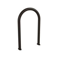Bike rack in paper clip form D 60 mm, 1 bike, PROCITY: metal - deep black, on floor plates.