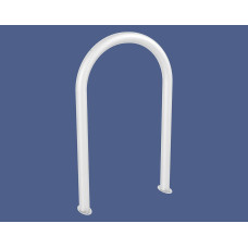 Bike stand in paperclip shape D 60 mm, 1 bicycle, PROCITY: Metal - Pure White, on floor plates.