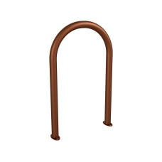 Bike rack in paper clip shape D 60 mm for 1 bike, PROCITY: Metal - Rust Corten-Effect, on ground plates.