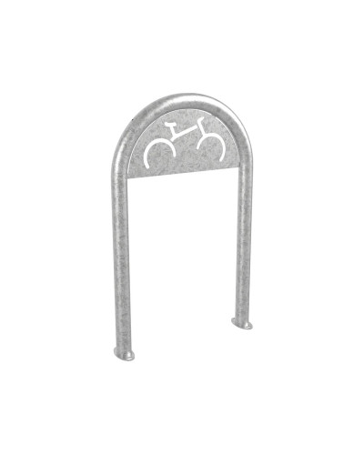 Buy Bicycle Rack in Paperclip Form D 60 mm with Signage, 1 Bike, ProCity: Metal - Hot-dip Galvanized, on Base Plates Online - Delivery