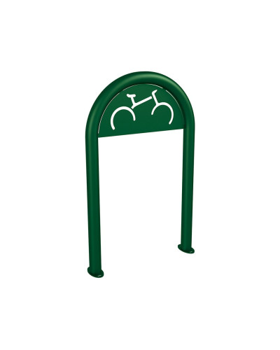 Buy Bicycle stand in paperclip form D 60 mm with signage, 1 bicycle, PROCITY: Metal - Moss Green, on base plates online.
