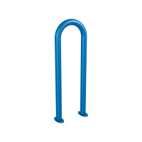 Bike Rack in Paper Clip Shape D 50 mm, 1 Bike, PROCITY: Metal - Gentian Blue, on Ground Plates.