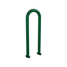 Bike Stand in Paper Clip Design D 50 mm, 1 Bike, PROCITY: Metal - Moss Green, on Floor Plates