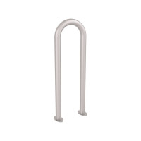 Bike Stand in Paper Clip Shape D 50 mm, 1 Bike, PROCITY: Metal - Silk Grey, on Floor Plates.