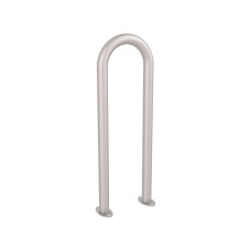 Bike Stand in Paper Clip Shape D 50 mm, 1 Bike, PROCITY: Metal - Silk Grey, on Floor Plates.