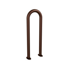 Bicycle rack in paper clip shape D 50 mm, 1 bicycle, PROCITY: Metal - Chocolate Brown, on ground plates.