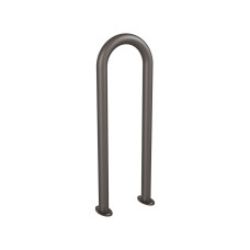 Bike rack in paper clip shape D 50 mm, 1 bicycle, Procity: Metal - Procity Gray, on floor plates.