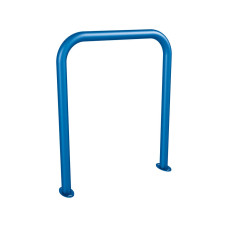 Bent Bike Rack, 1 bike, PROCITY: Metal - Gentian Blue, on floor plates.