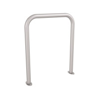 Curved bike rack, 1 bike, PROCITY: metal - silk grey, on floor plates